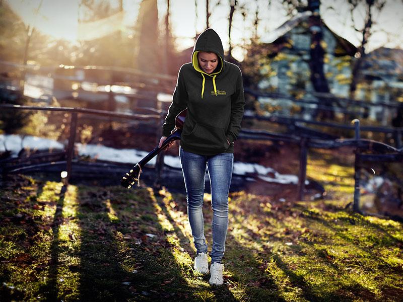 Hoody "OLYMPIA" schwarz/gelb unisex